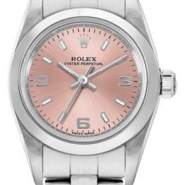 Rolex Oyster Perpetual 24 Pink Dial Oystersteel Women's Watch 76080